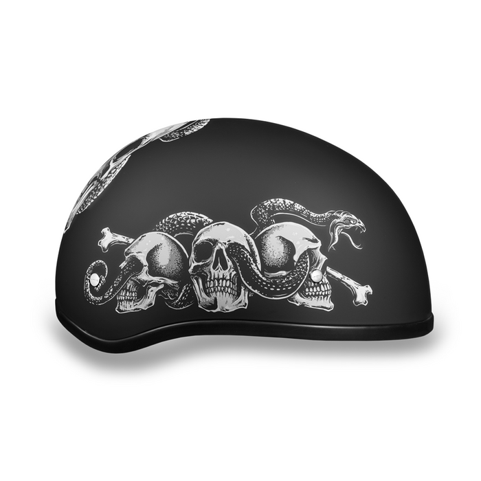 D.O.T. Daytona Skull Cap- W/ Snake Skulls